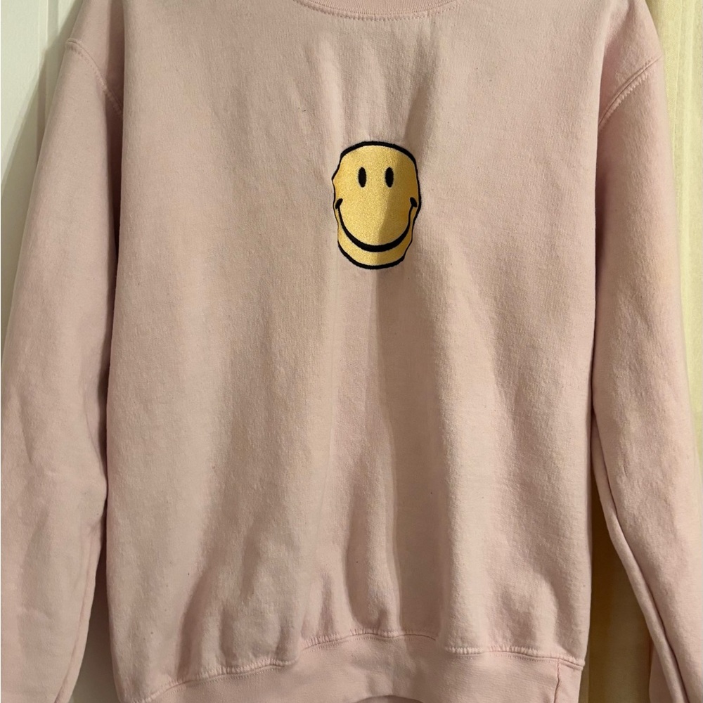 Pink Sweatshirt with Smiley Face